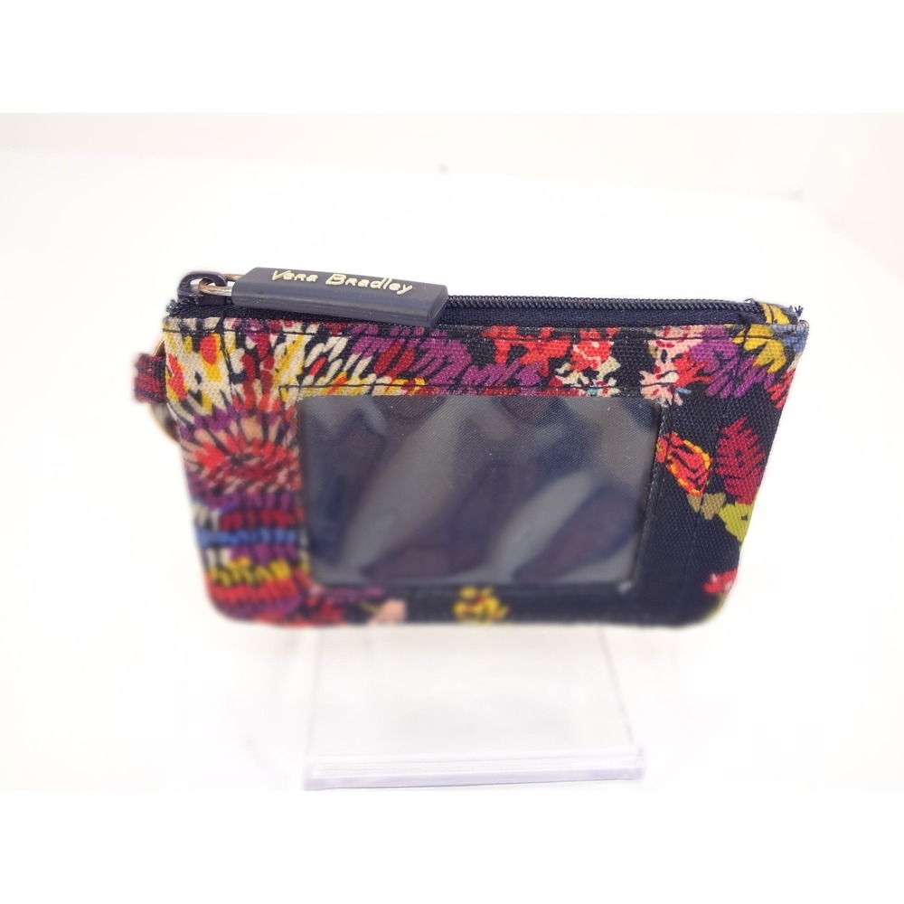 Vera Bradley Zip ID Case Womens OS Multicolor Excellent Floral Key Ring Wallet